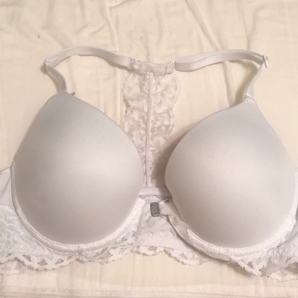 victoria’s secret pink white push up bra